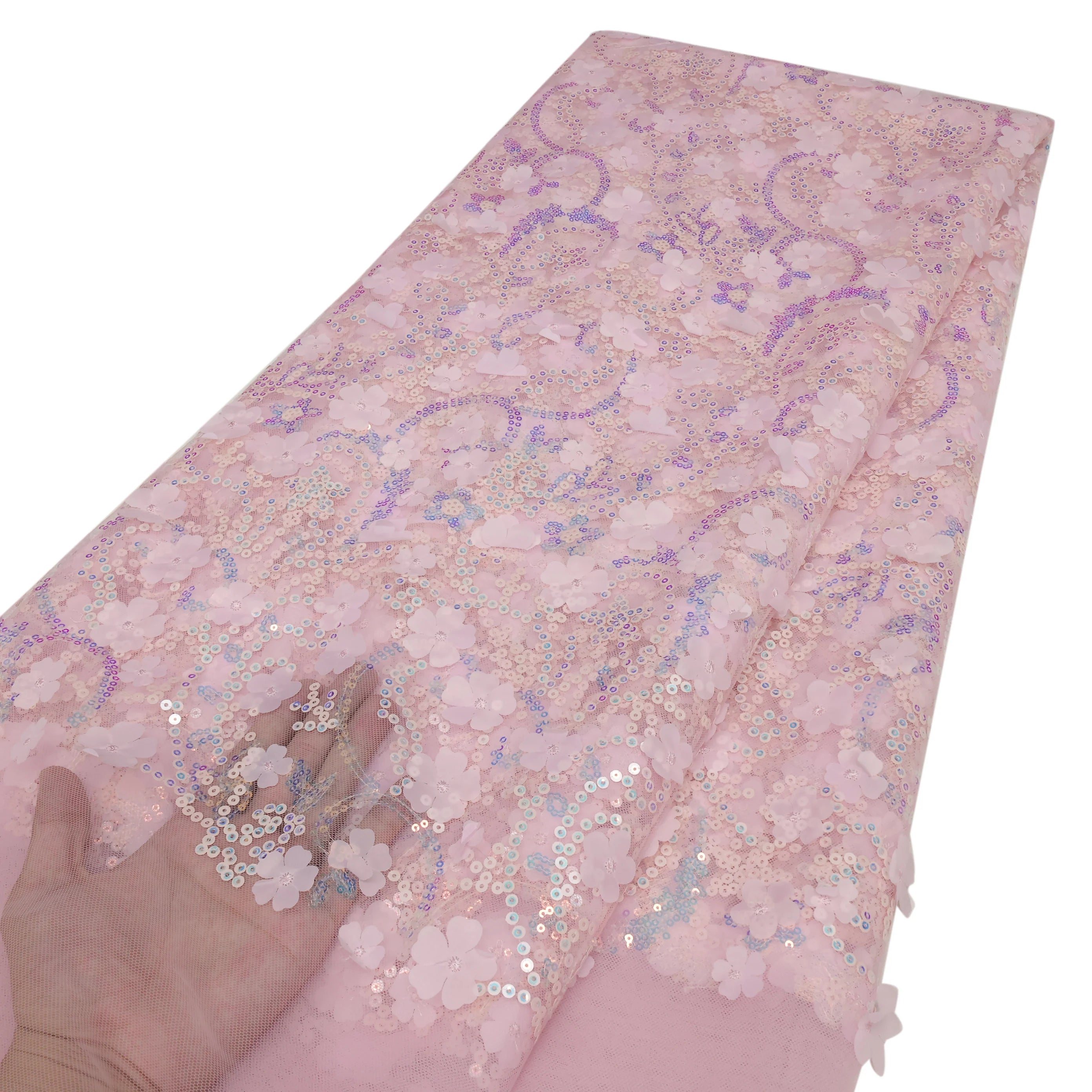 Elegant 3D Floral Lace Fabric for Weddings ATHLEXES