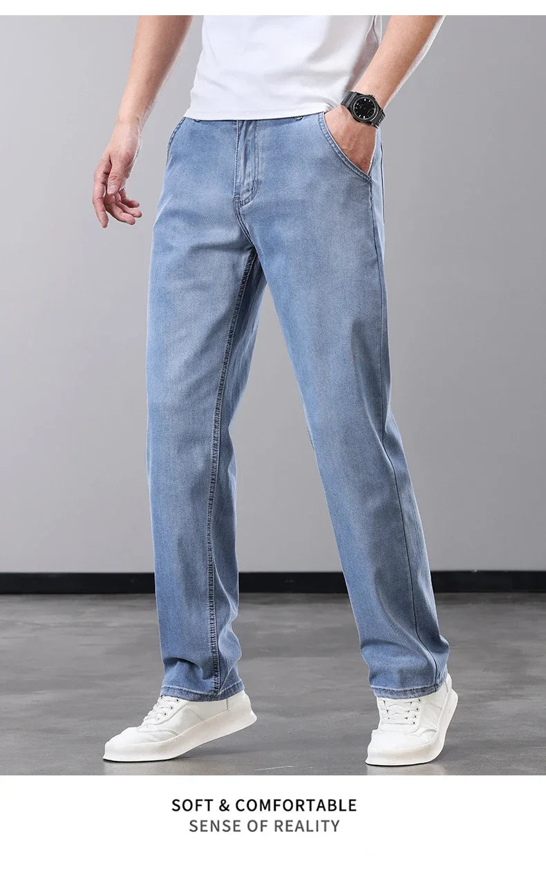 BreezyCool Men's Summer Denim Pants ATHLEXES