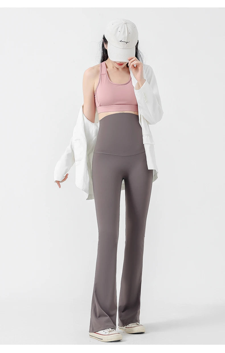 Chic Maternity Sharkskin Flare Yoga Leggings ATHLEXES