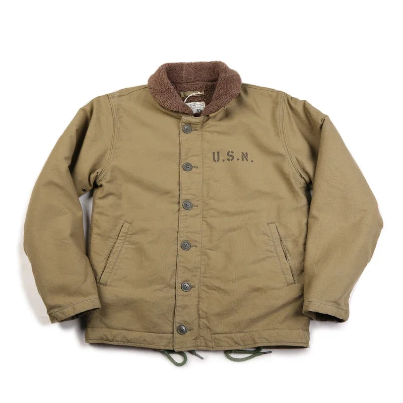 NON STOCK USN N-1 Military Style Warm Coat with Sherpa Lining ATHLEXES