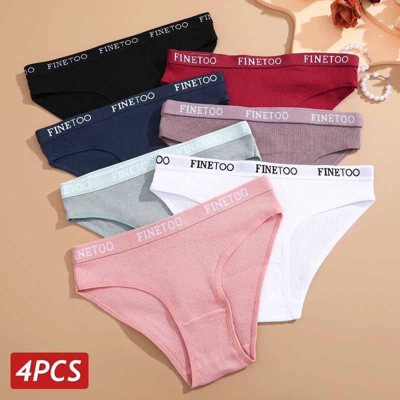 Cotton Comfort: 4PCS High Elastic Women's Briefs ATHLEXES