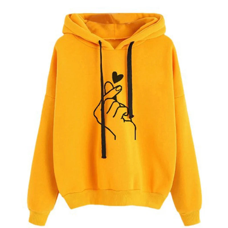 Chic Autumn Fleece Hoodie with Heart Detail ATHLEXES