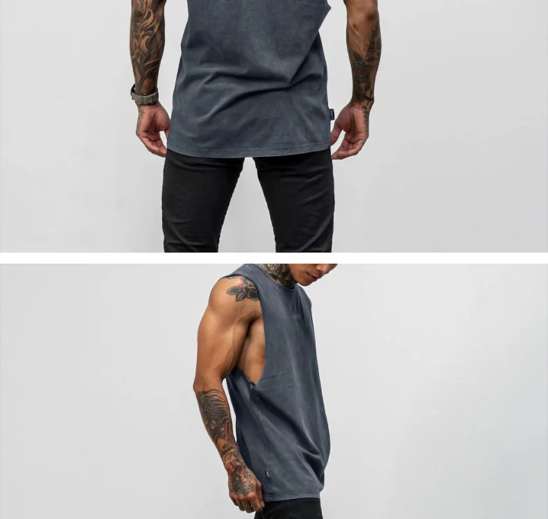Men's Summer Cotton Gym Tank Top for Fitness ATHLEXES