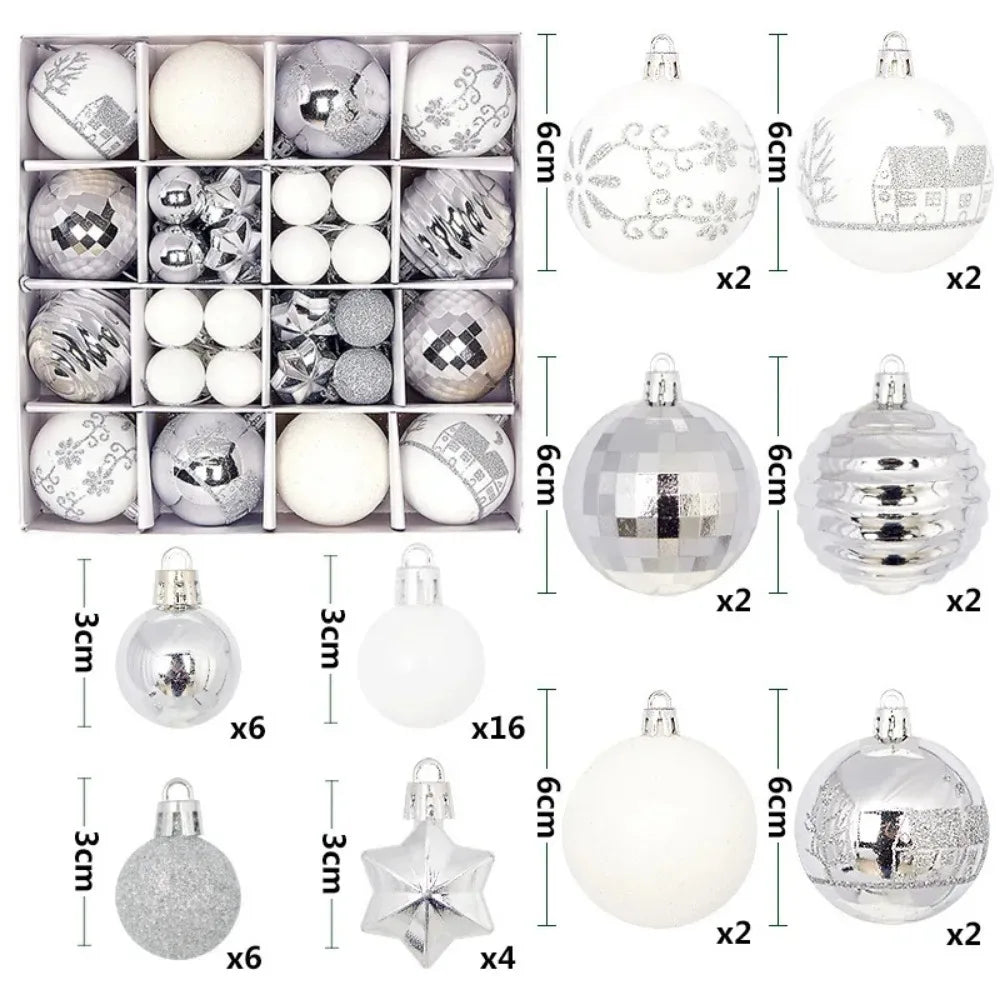 Charming 44Pcs Christmas Ball Ornament Collection ATHLEXES