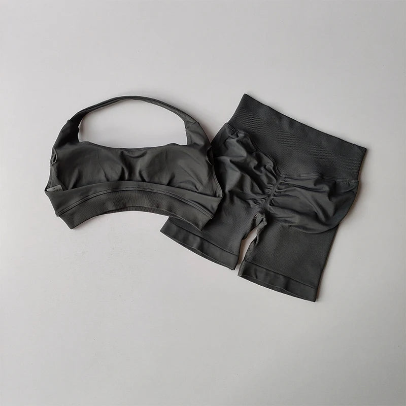 PeachFit High Waist Yoga Bra and Shorts Set ATHLEXES