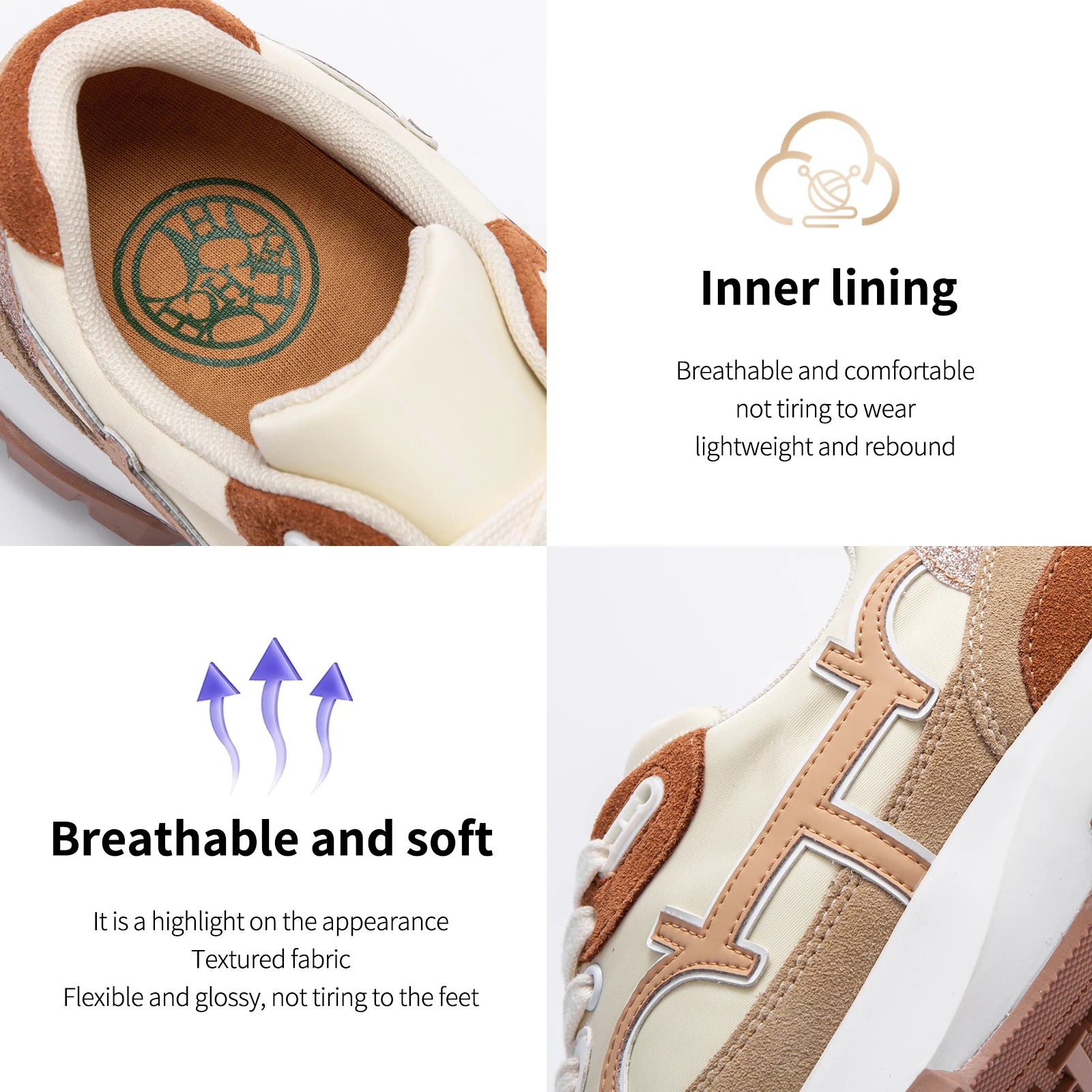 Apricot Lace-Up Women's Tennis & Walking Shoes ATHLEXES