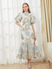 Floral Elegance Organza Mermaid Maxi Dress ATHLEXES