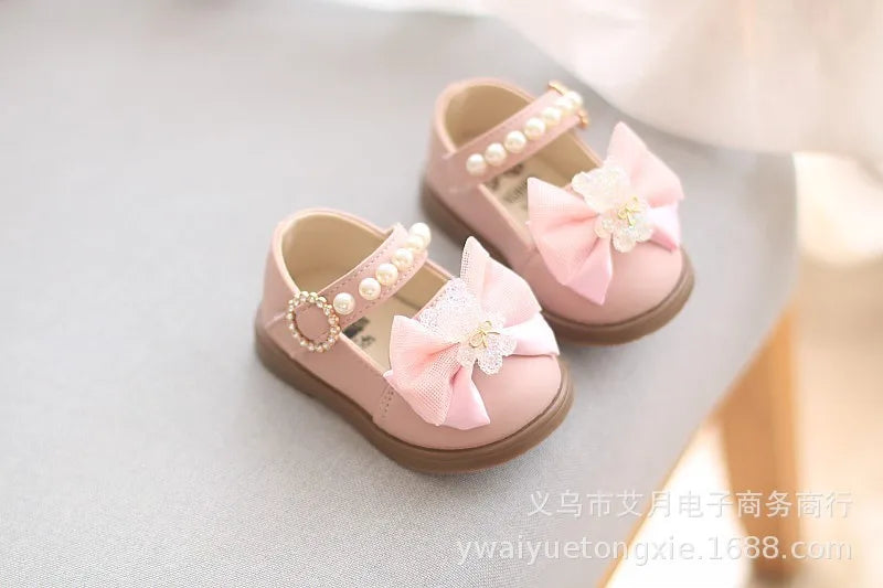Princess Bow Leather Sneakers for Tiny Trendsetters ATHLEXES