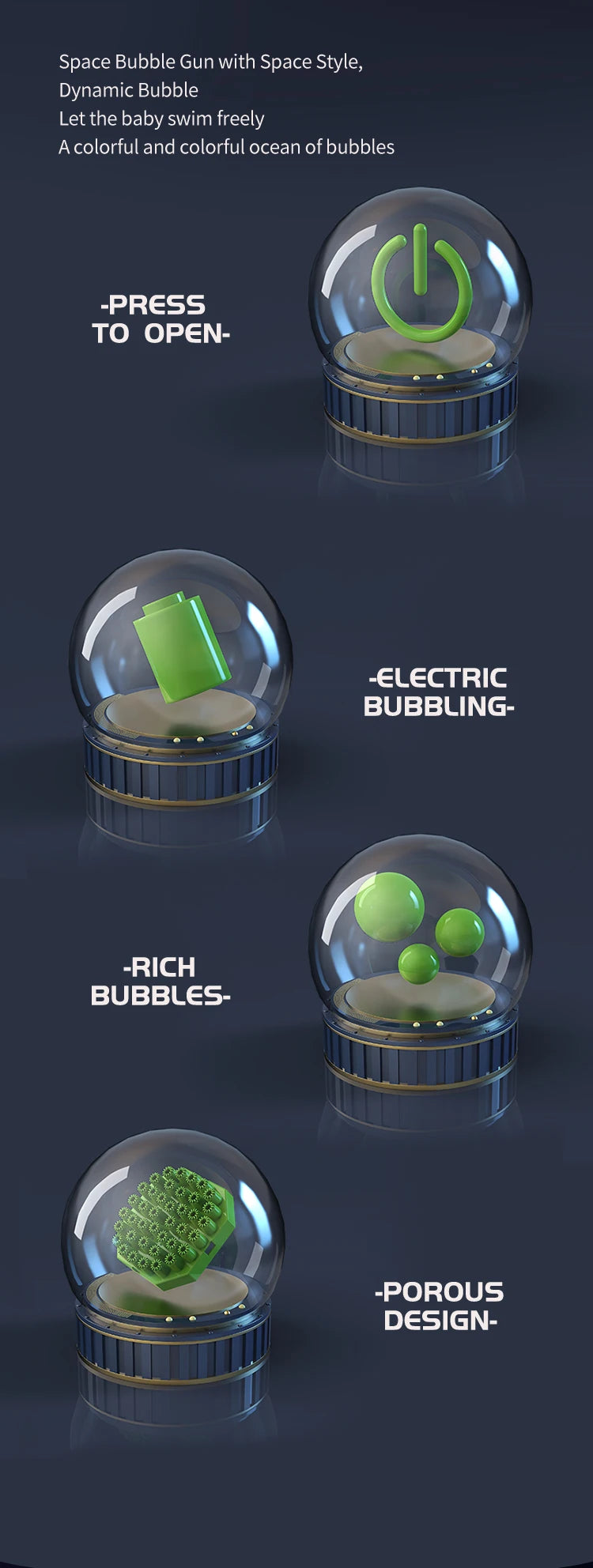BubbleBlast LED Rocket Launcher Gun ATHLEXES