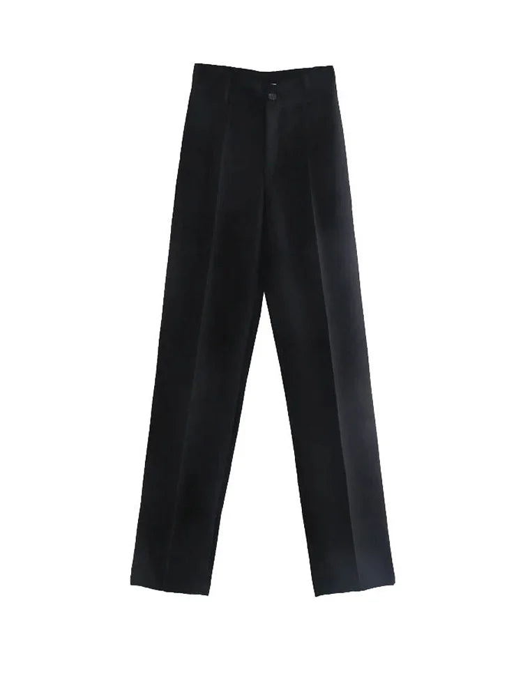 Chic High Waist Straight Leg Office Pants ATHLEXES
