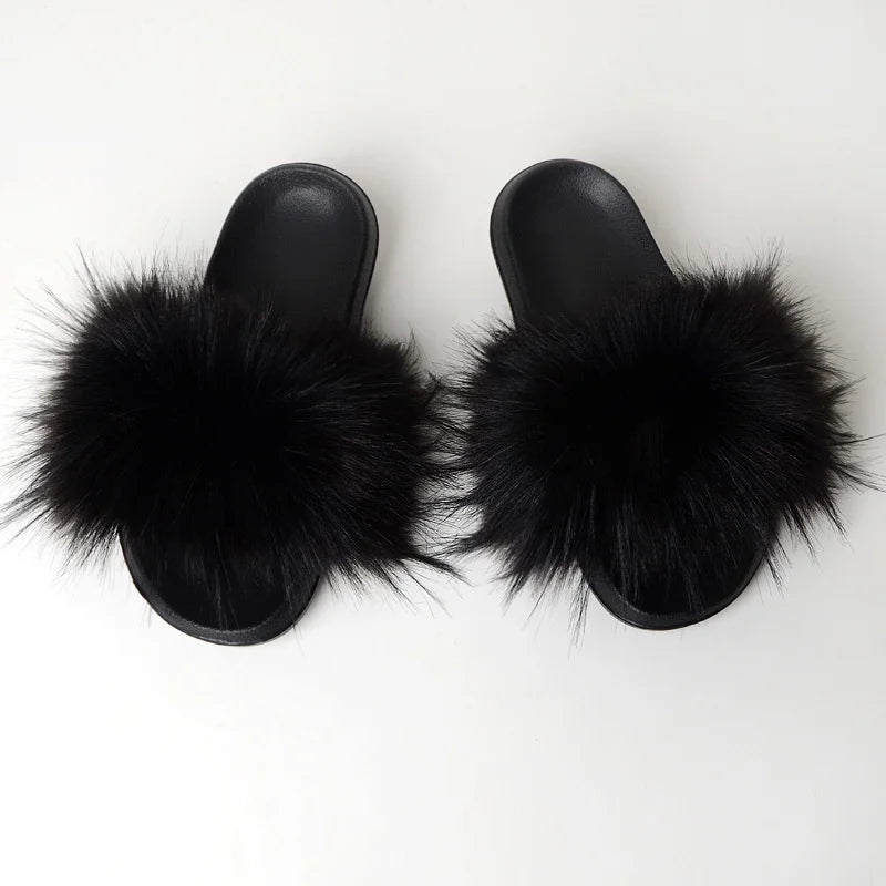 Luxury Faux Fur Slides for Women - Summer Comfort ATHLEXES