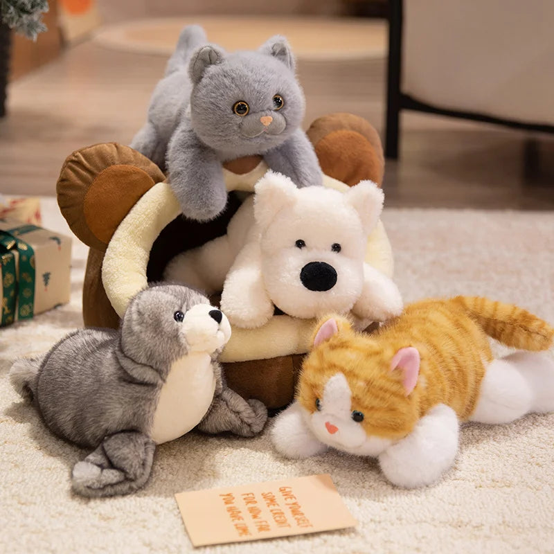 Cozy Friends Plush Cat and Dog Toy Set ATHLEXES
