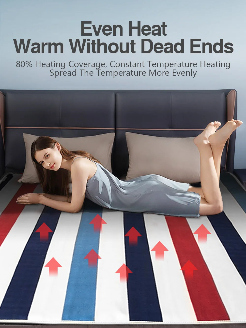 CozyStripe Heated Blanket with Adjustable Warmth ATHLEXES