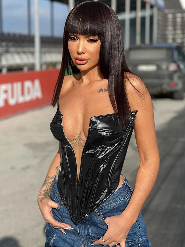 Goddess Glam Metallic Corset Top ATHLEXES