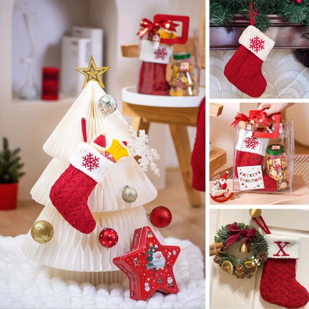 Festive Knitted Christmas Letter Stockings 2024 ATHLEXES