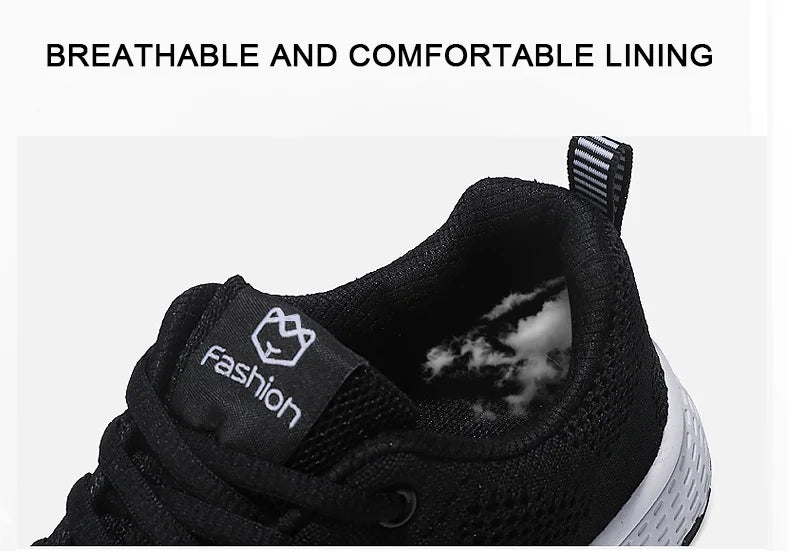 Breathable Mesh Lace Up Flat Sneakers for Women in Pink and Black ATHLEXES