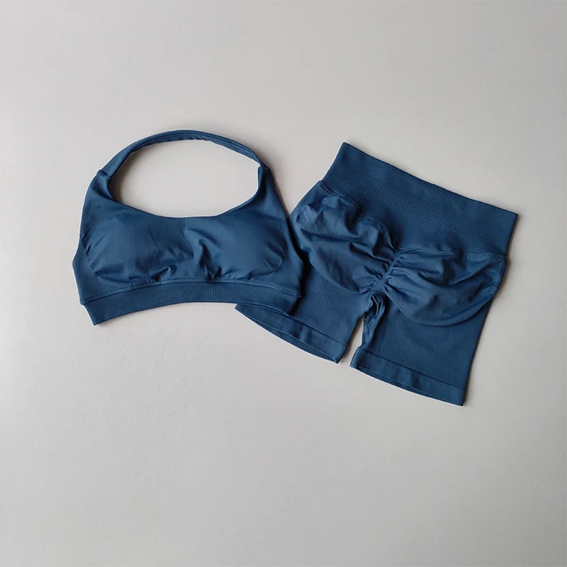 PeachFit High Waist Yoga Bra and Shorts Set ATHLEXES