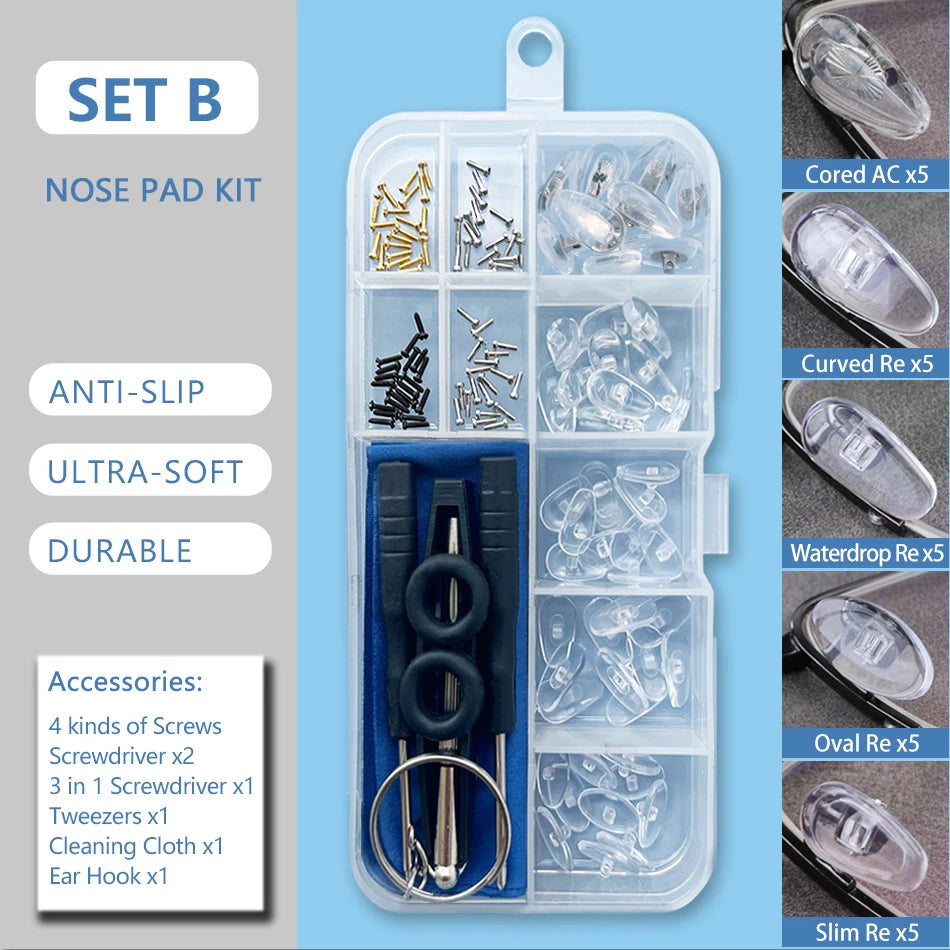 COLOUR_MAX Eyeglasses Repair Kit with Soft Nose Pads ATHLEXES