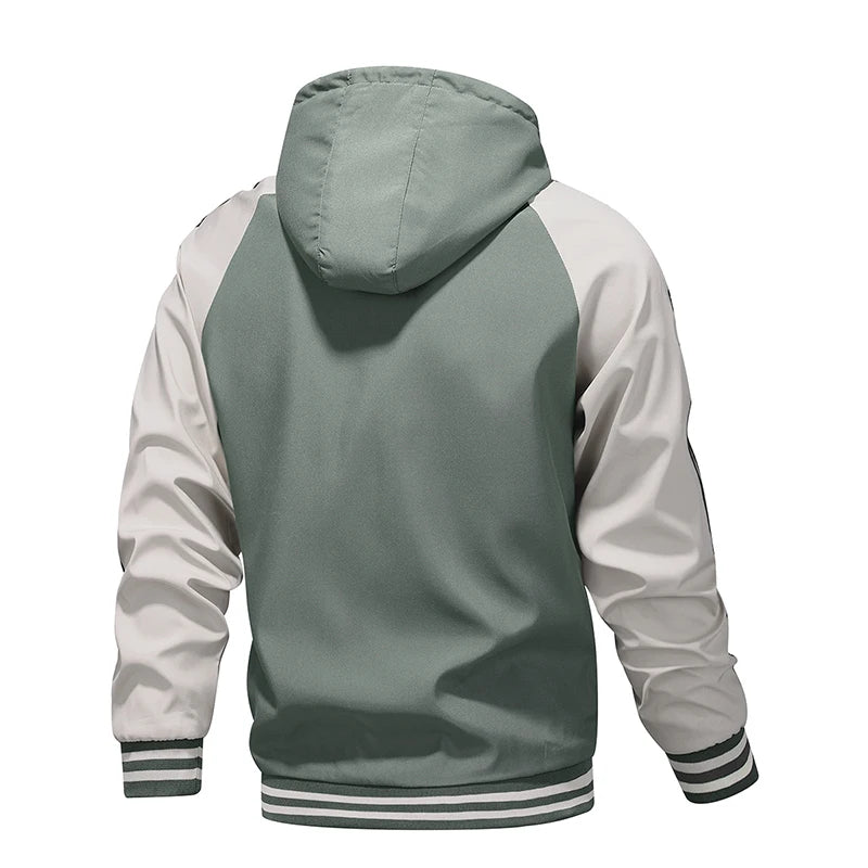Vibrant Spring Color Block Hoodie Jacket for Men ATHLEXES