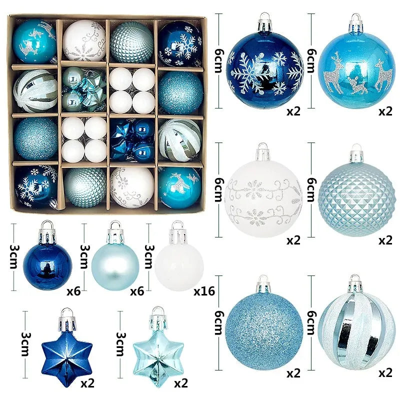 Charming 44Pcs Christmas Ball Ornament Collection ATHLEXES