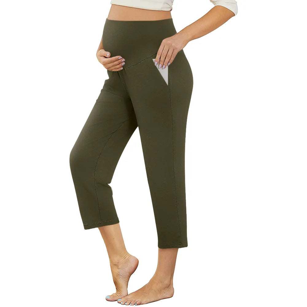 ComfortFit Maternity Yoga Capris with Pockets ATHLEXES