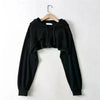 Chic Y2K Irregular Crop Hoodie for Trendy Women ATHLEXES
