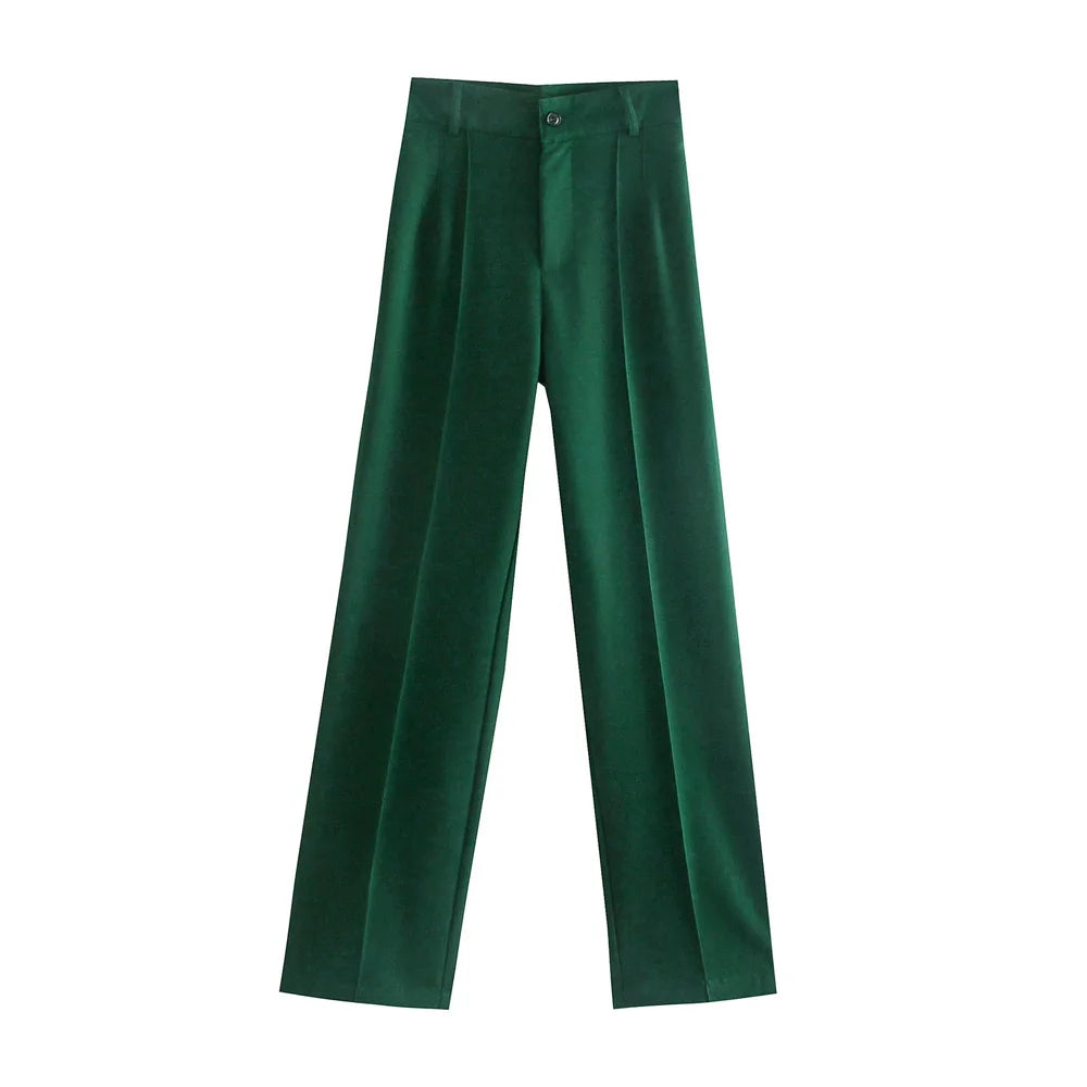 Chic High Waist Straight Leg Office Pants ATHLEXES