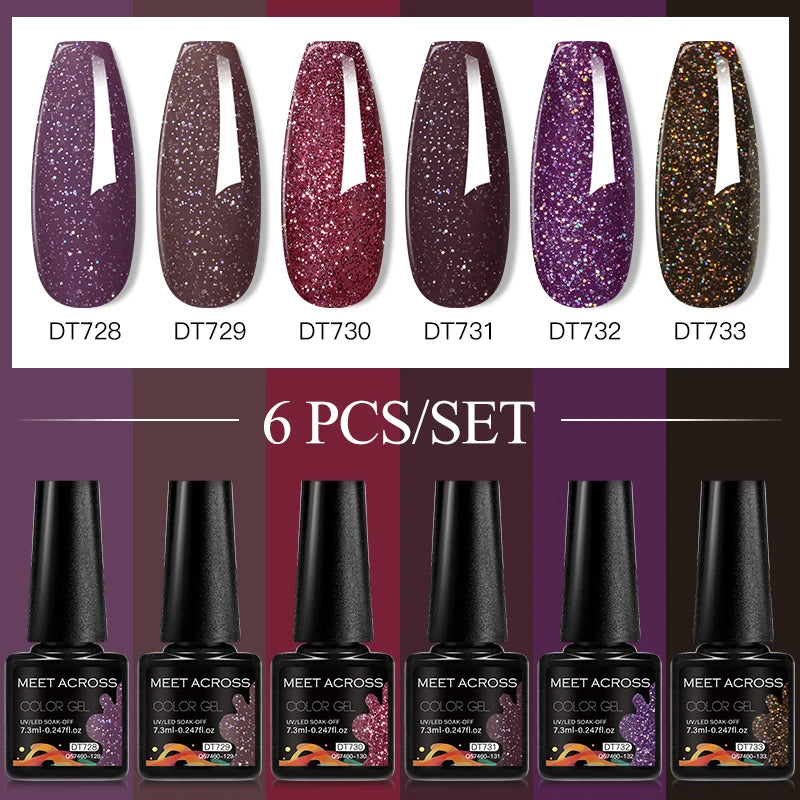 NailArt Pro 6pc UV Gel Polish Kit for Manicure ATHLEXES