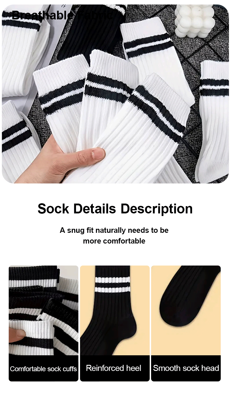 Premium Men's Striped Casual Socks Set ATHLEXES