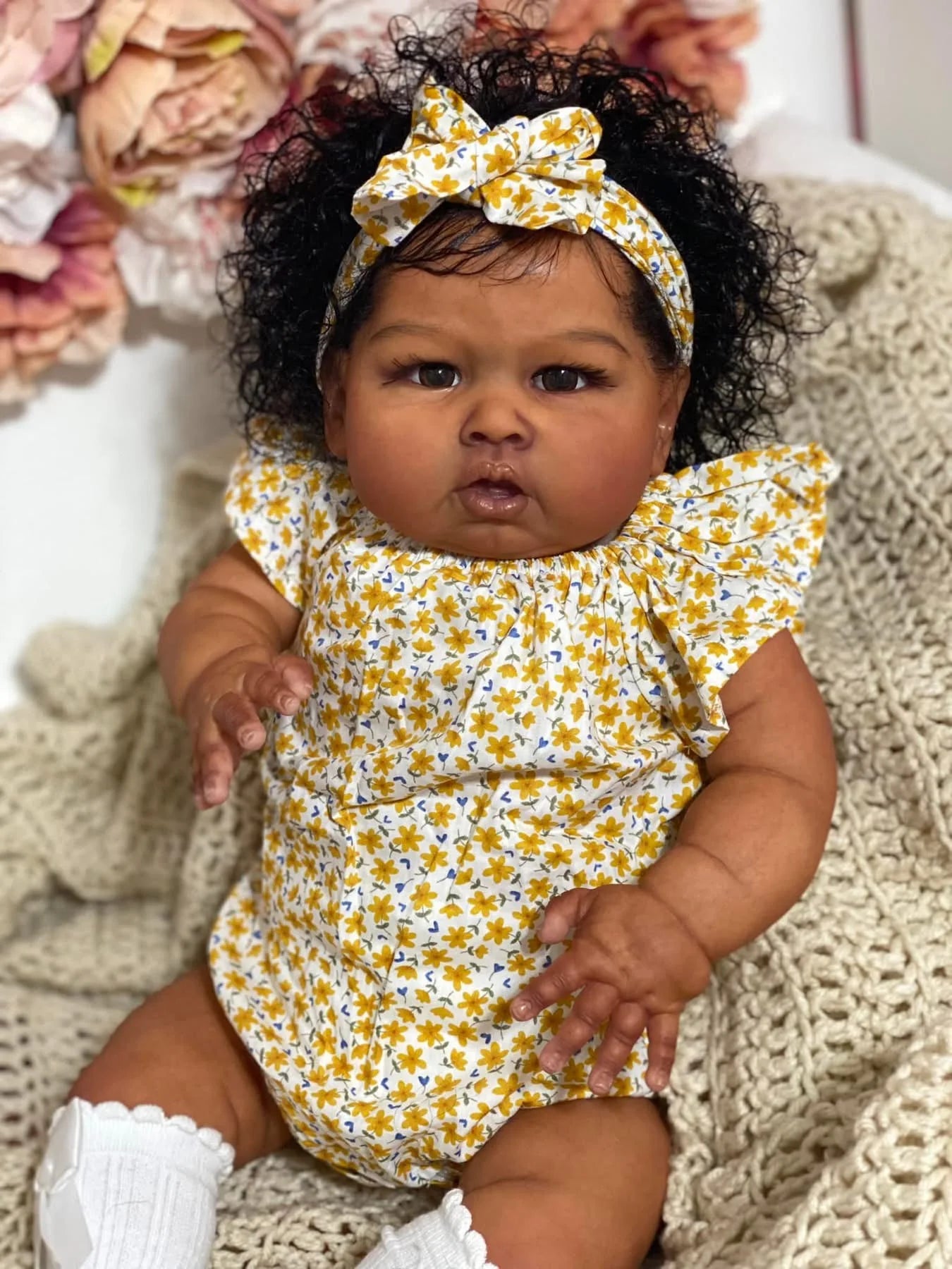 NPK 24inch Lifelike Dark Skin Reborn Baby Doll ATHLEXES