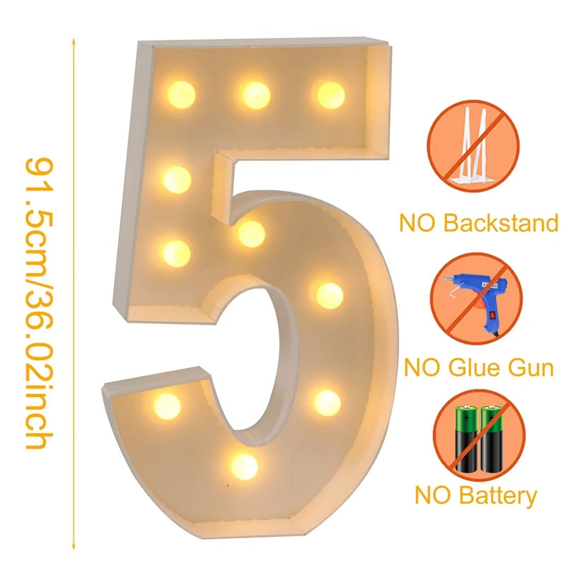 Giant LED Birthday Number Frame for Celebrations ATHLEXES