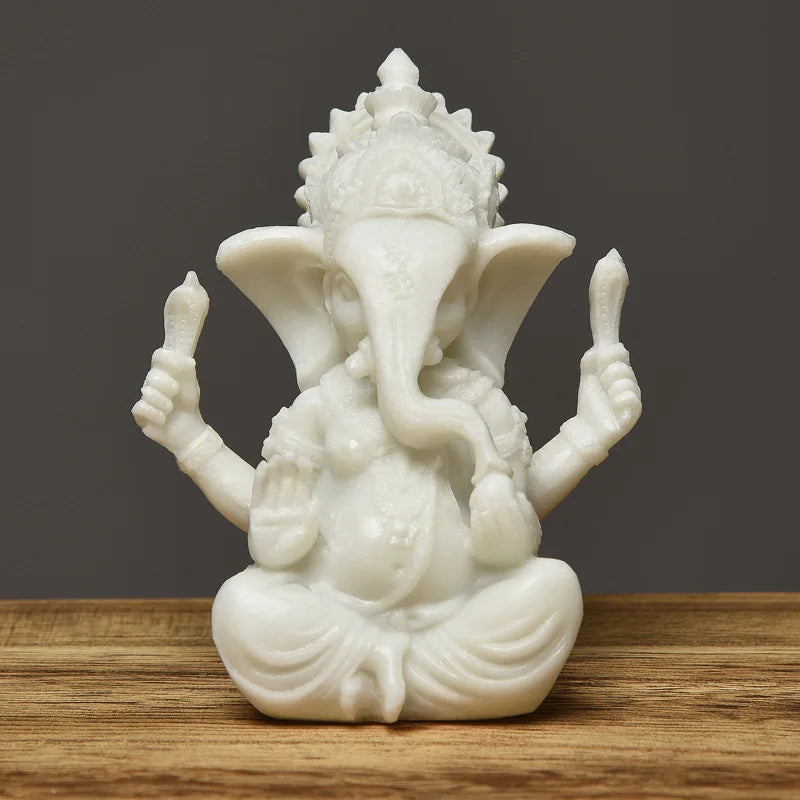 Divine Ganesha Golden Sandstone Figurine ATHLEXES