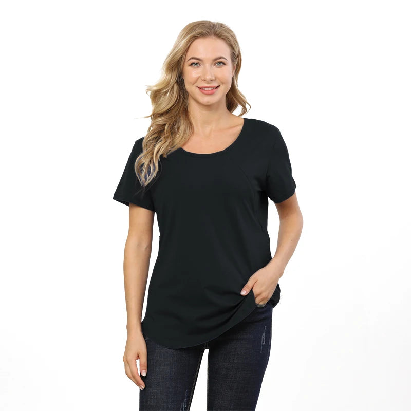 Maternity Comfort Tee for Nursing Moms ATHLEXES