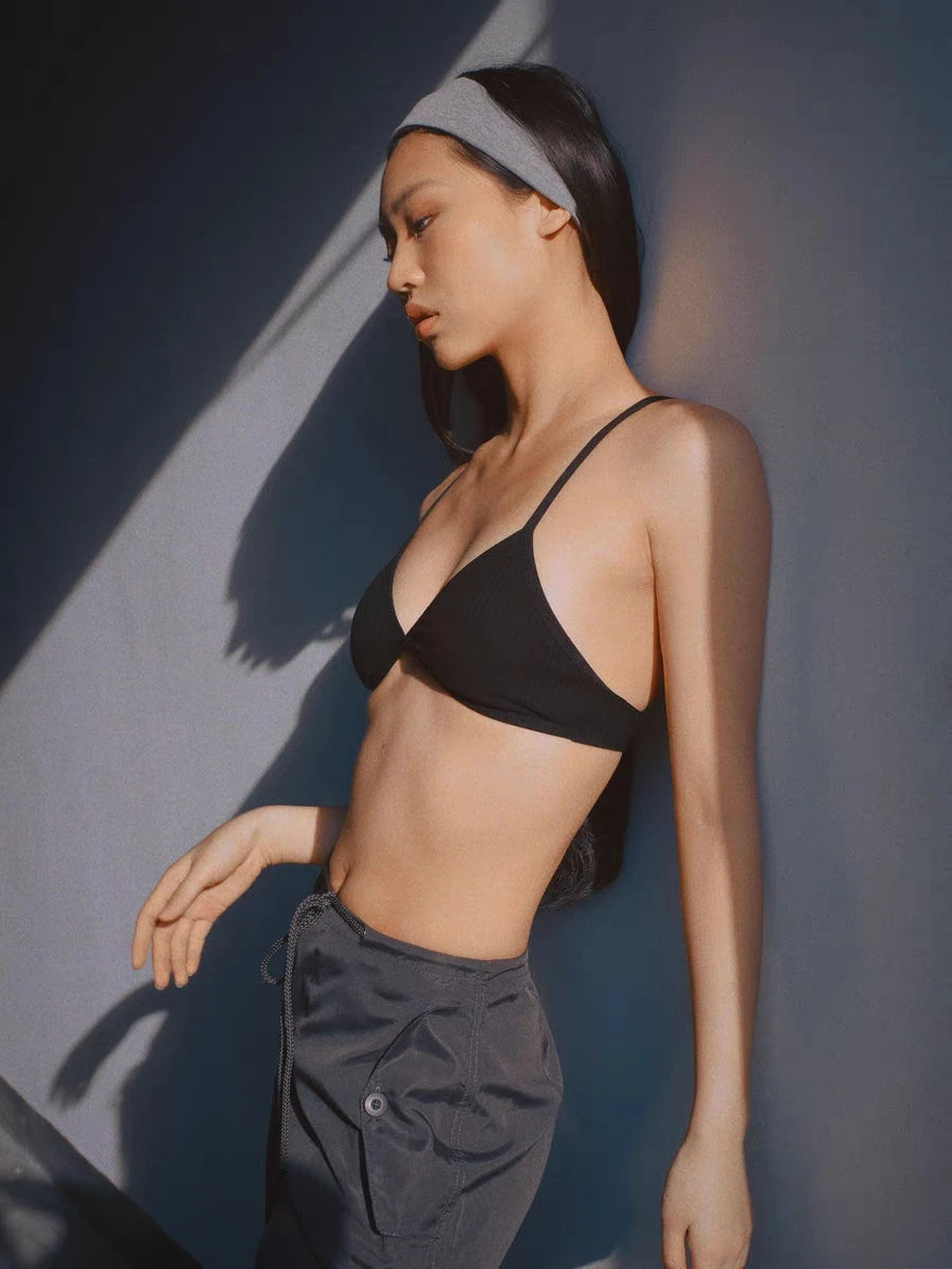 Luxe Deep-V Triangle Bralette for Women ATHLEXES