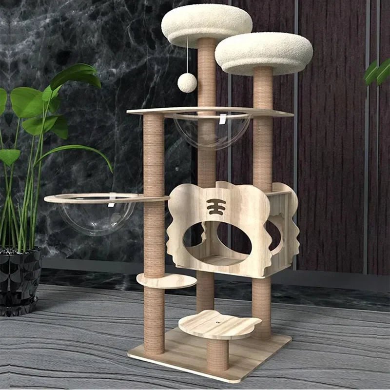 Four-Layer Wooden Cat Tree Tower ATHLEXES