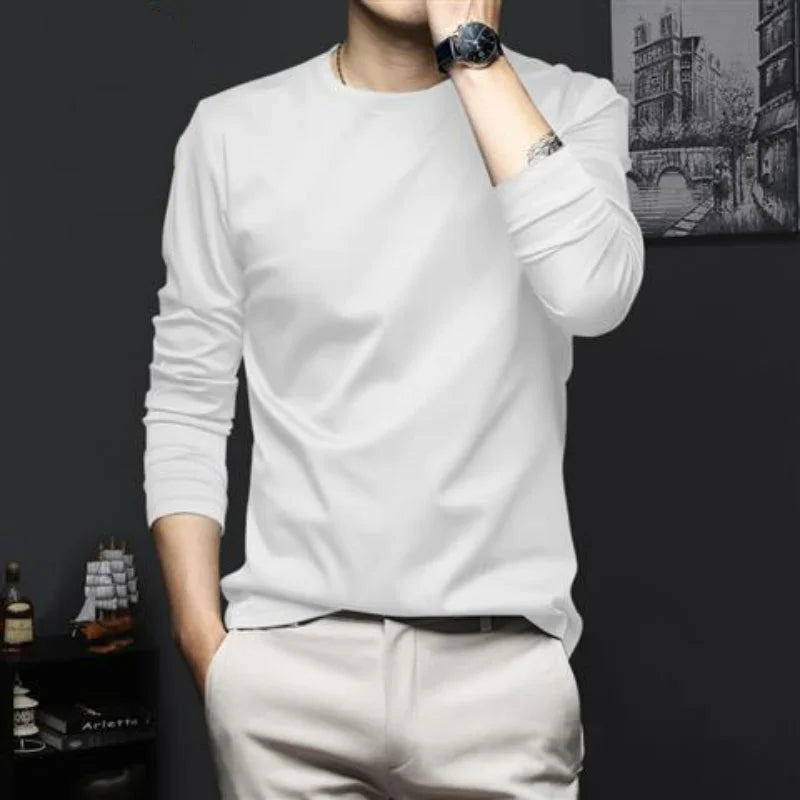 Autumn New Promotion Ice Silk Men's V-Neck Casual Top 2023 ATHLEXES