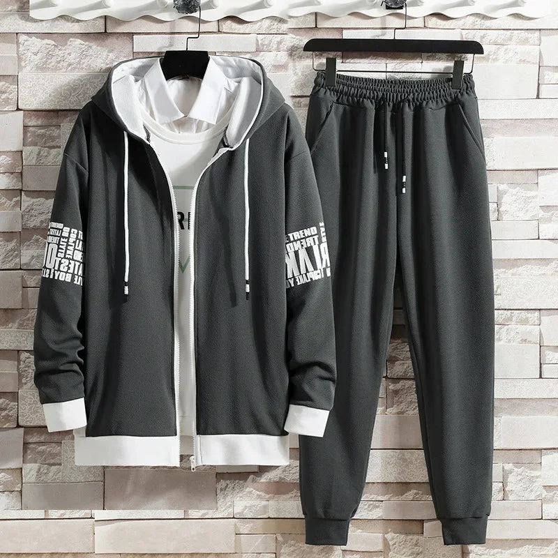 Chic Comfort Men's Hooded Cardigan Set ATHLEXES