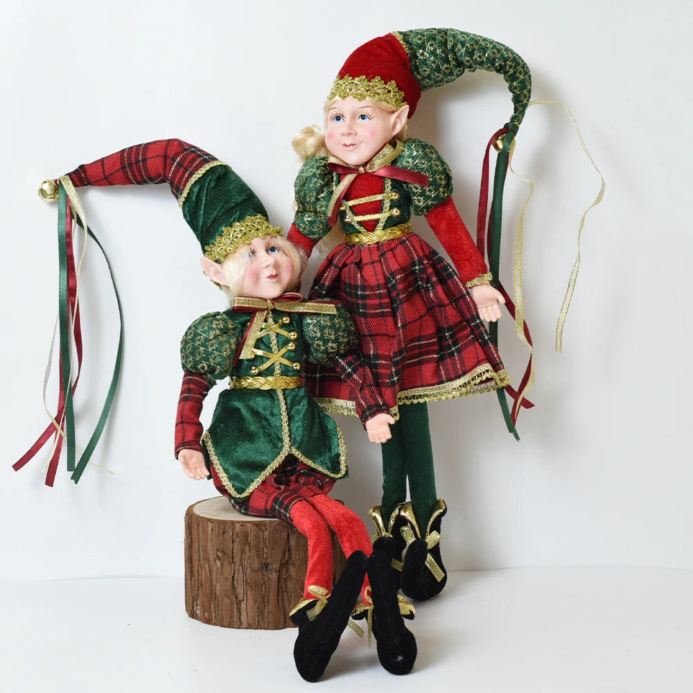Elf Couple Plush Dolls: Festive Tree Ornaments ATHLEXES