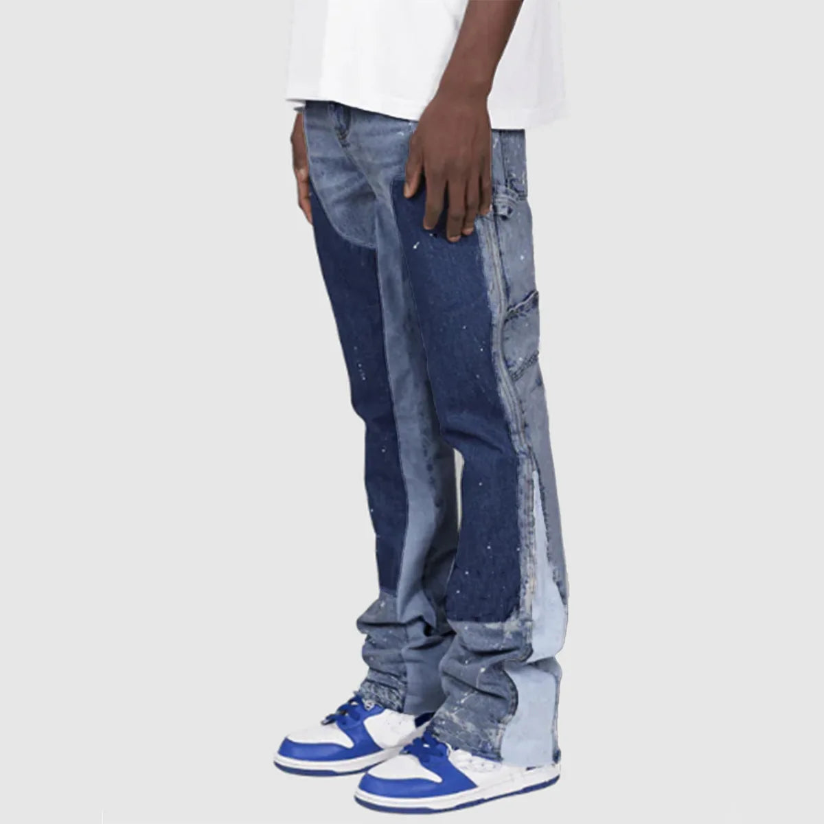 European American Patchwork Flared Denim Pants S-XXL ATHLEXES