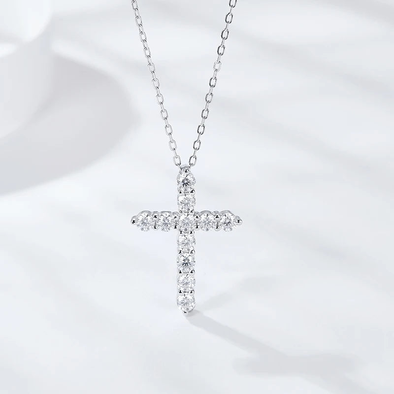 Moissanite Luxe Cross Pendant Necklace ATHLEXES