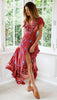 Chic V Neck Summer Slit Maxi Dress for Women ATHLEXES