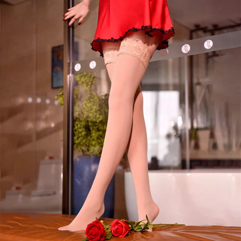 Velvet Lace Over Knee Stockings with Silicone Grip ATHLEXES