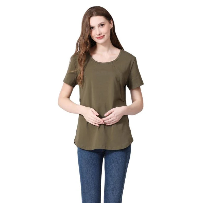 Maternity Comfort Tee for Nursing Moms ATHLEXES