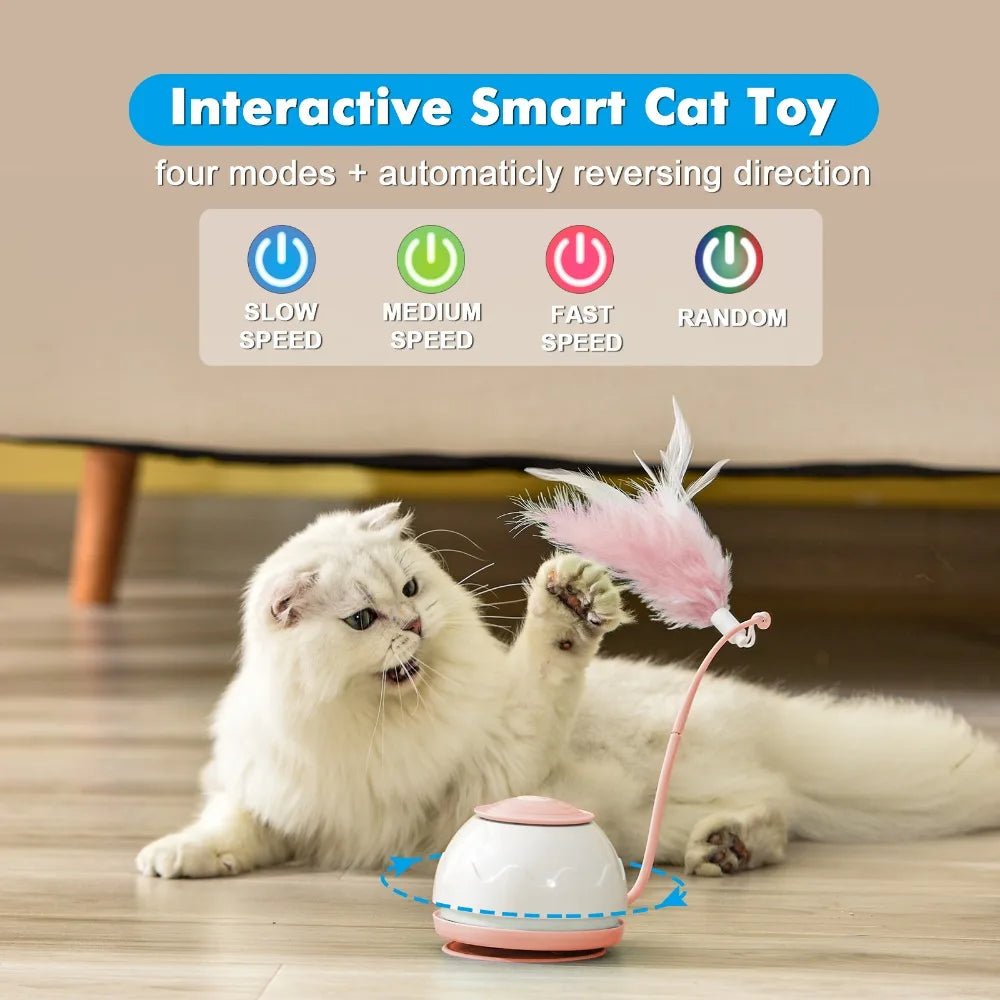 Electric Cat Toy with USB Charging, 360 Rotating, Interactive Puzzle, Intelligent Pet Items, Teasing Feather, Cat Supplies, Acce ATHLEXES