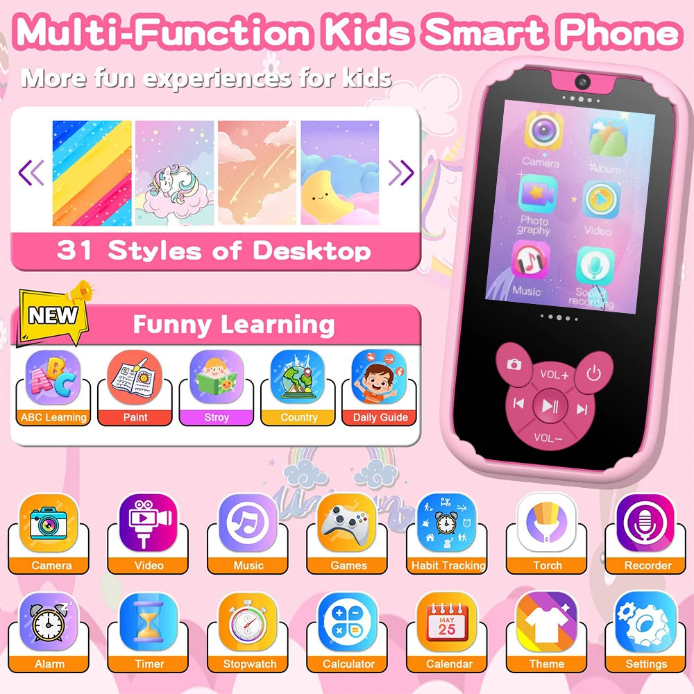 Smart Kids Dual Camera Educational Phone Toy ATHLEXES