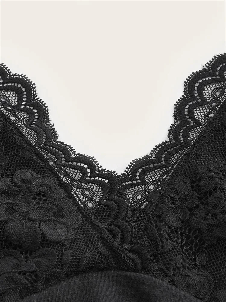 Gothic Lace Halter Top for Edgy Street Style ATHLEXES