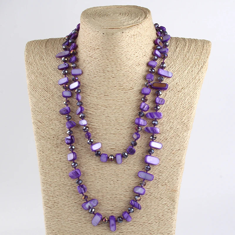 Rainbow Crystal Shell Necklace for Womenâ??s Gift ATHLEXES