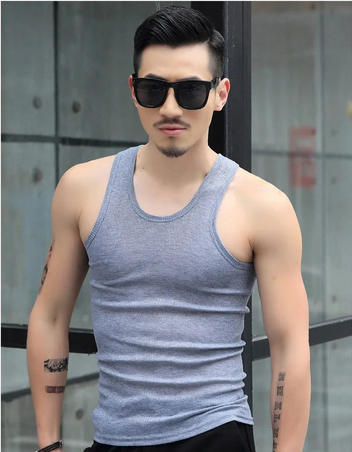 Cotton Comfort Men's Sleeveless Gym Tee ATHLEXES