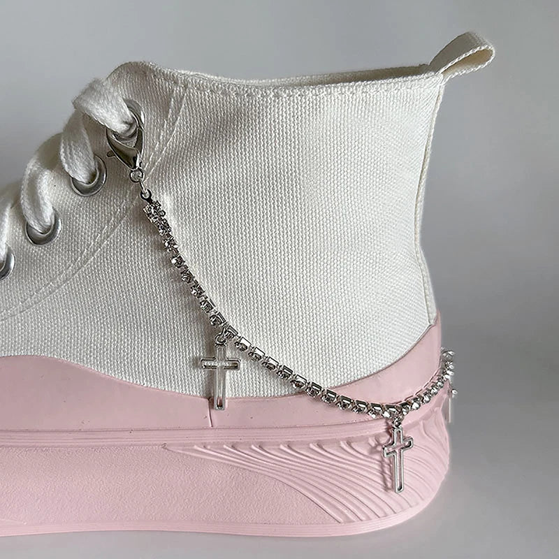 Chic Heart Tassel Boot Shoe Chain Jewelry for Trendy Sneakers ATHLEXES