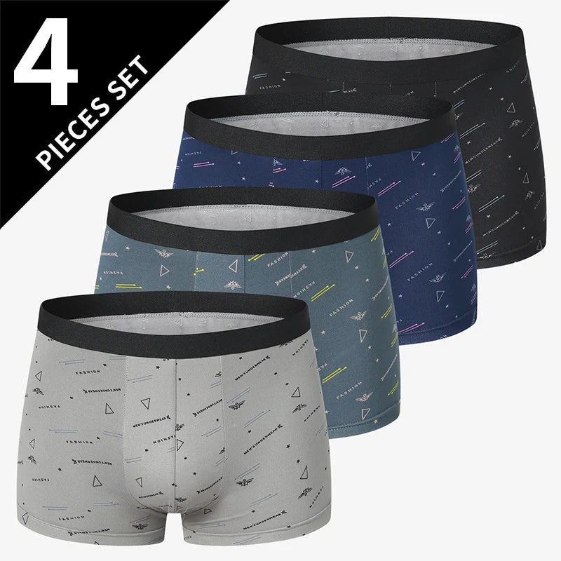 Comfort Fit Solid Color Boxer Trunks 4 Pack ATHLEXES